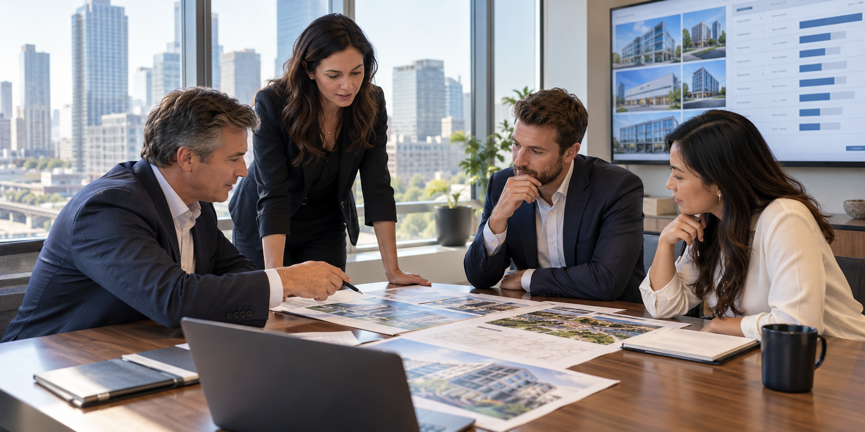 Power Broker team working together on commercial real estate technology